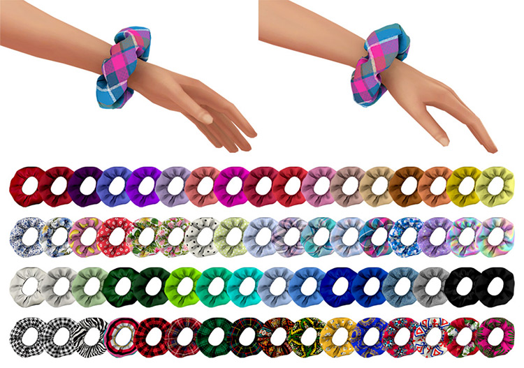 Simschino’s Scrunchie on Wrist Pattern Sims 4 CC