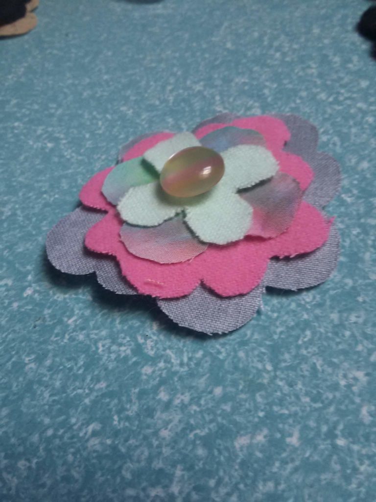 Pink Button Flower Magnets