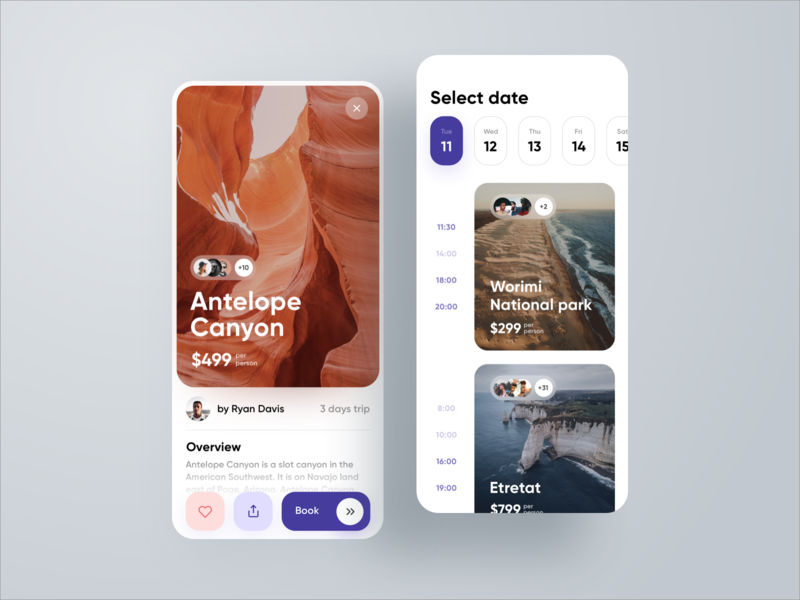 Worldwide Excursions Application trip nature excursion booking datepicker calendar uxdesign uidesign sketch app ios app web design web design interface ux ui travel