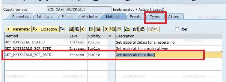 Using user defined types in SAP classes