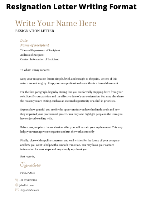 polite and thankful resignation letter