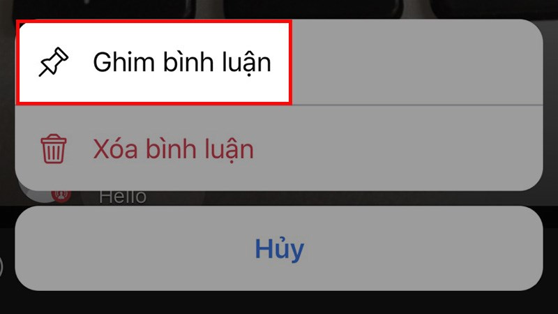 cách ghim comment trên facebook