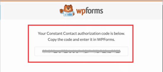 Código de autorização WPForm