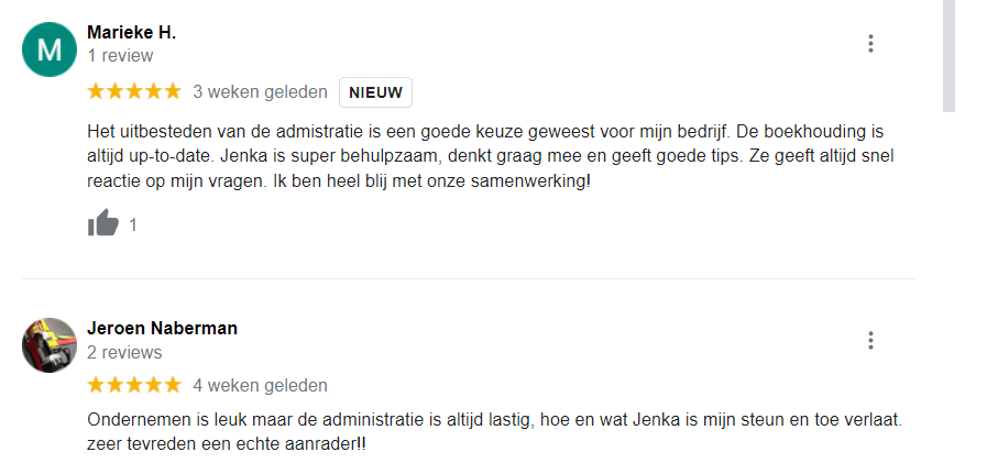 Reviews over Wicherson Administratie op Google Review