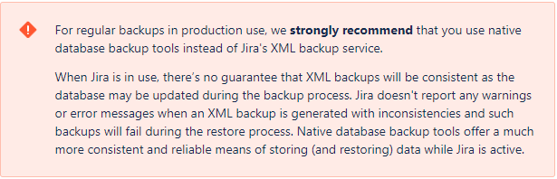 Why native database backup is recommended