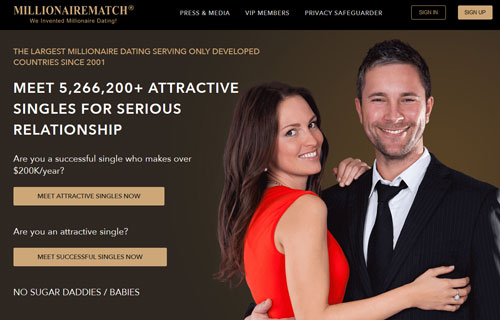 MillionaireMatch - A Dating Site Catering to Millionaire Sugar Daddy and Attractive Singles