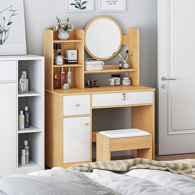 Bàn phấn công chúa thiết kế gương tròn Tâm House - HX - MK39
