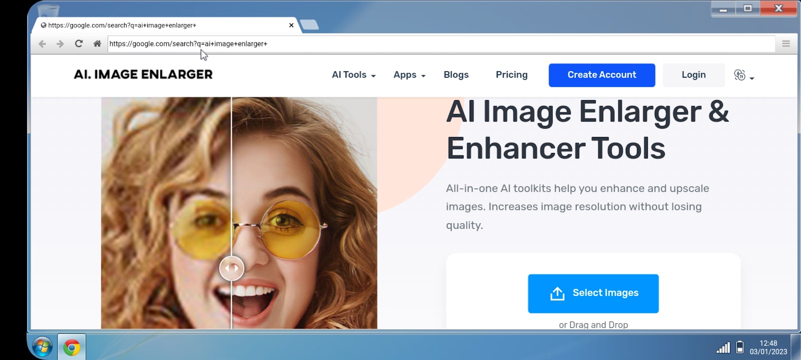 Login to your account on AI image Enlarger