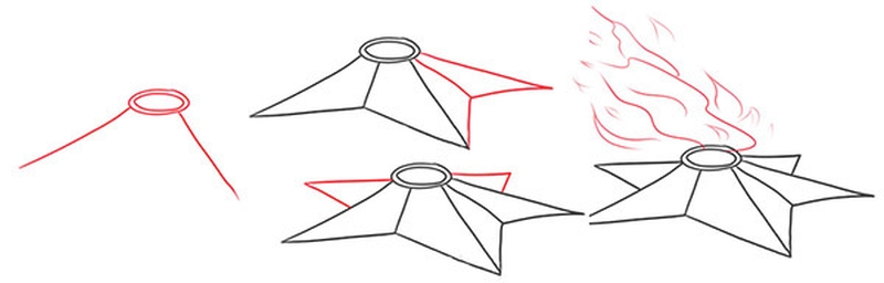 Рисунок на 9 мая вечный огонь поэтапно на
