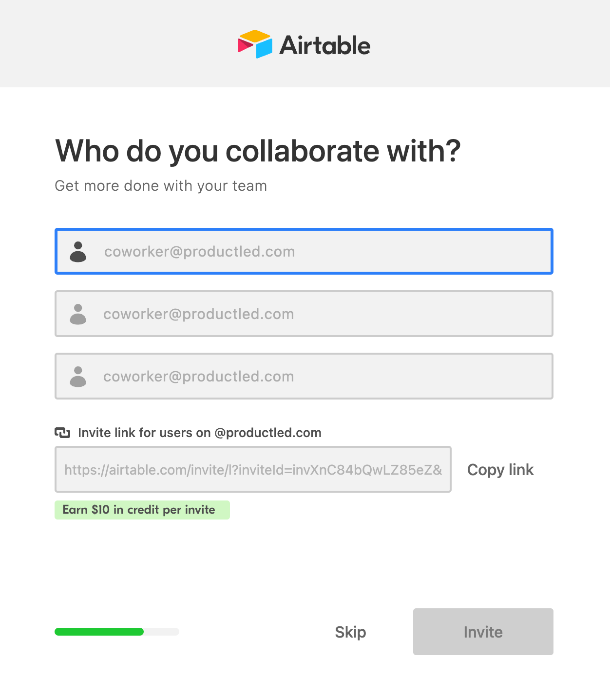 Airtable product virality example