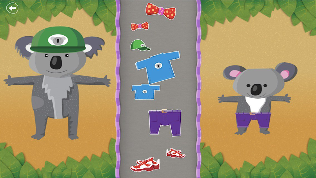 Screen shot of a game for toddler involving pandas