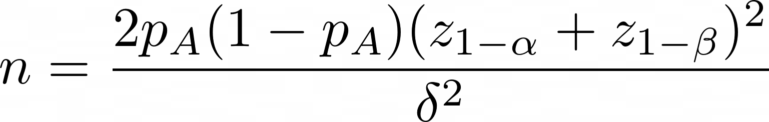 minimum sample size for z test