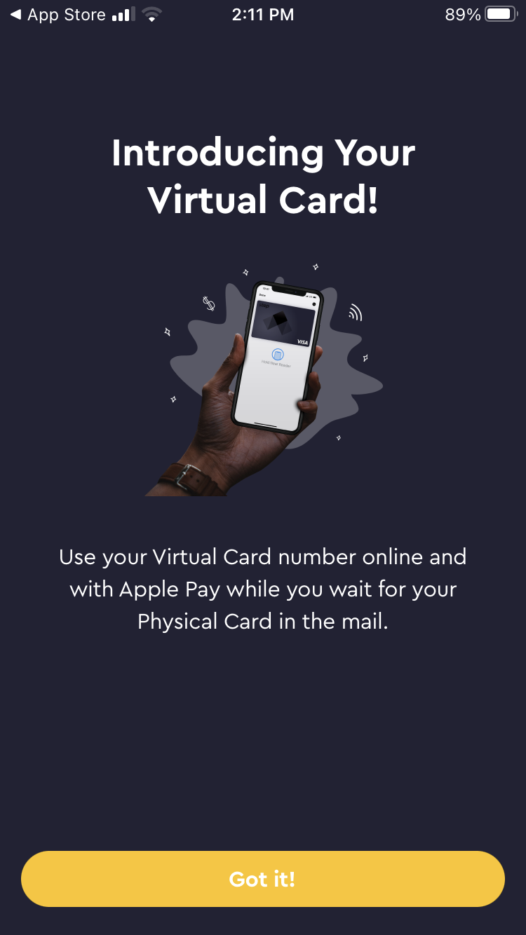 Step card virtual card