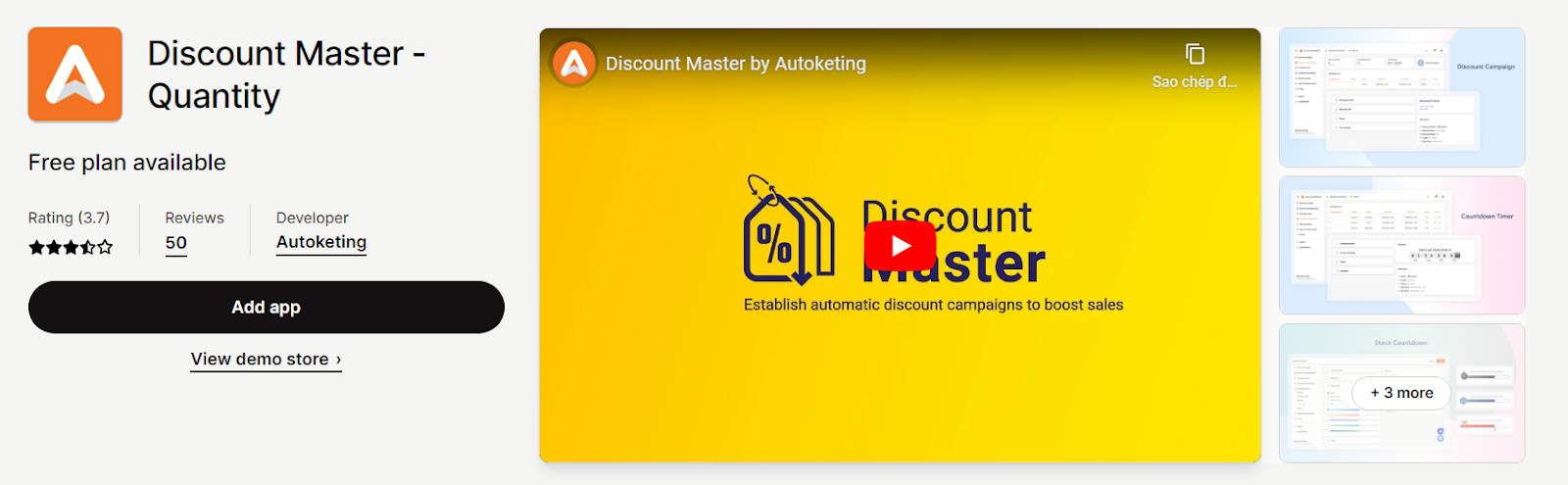 Discount Master - Quantity - A stimulating Shopify volume discount app with an urgency countdown timer.