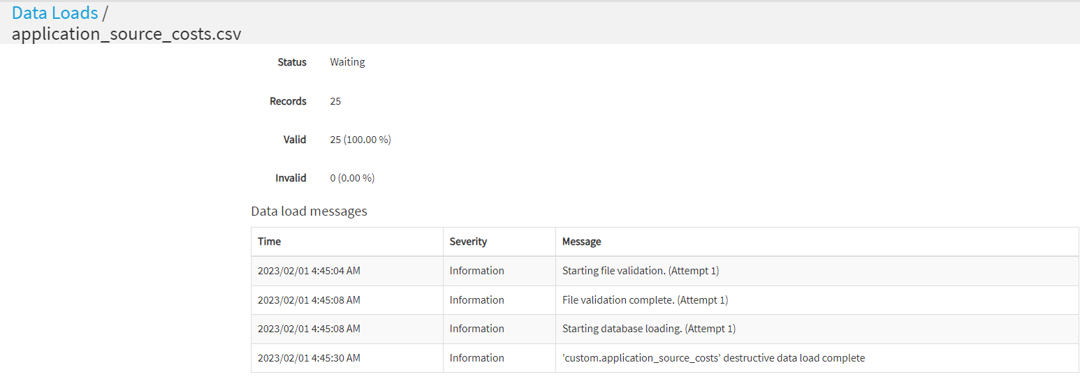 Data Loads Guide – One Model