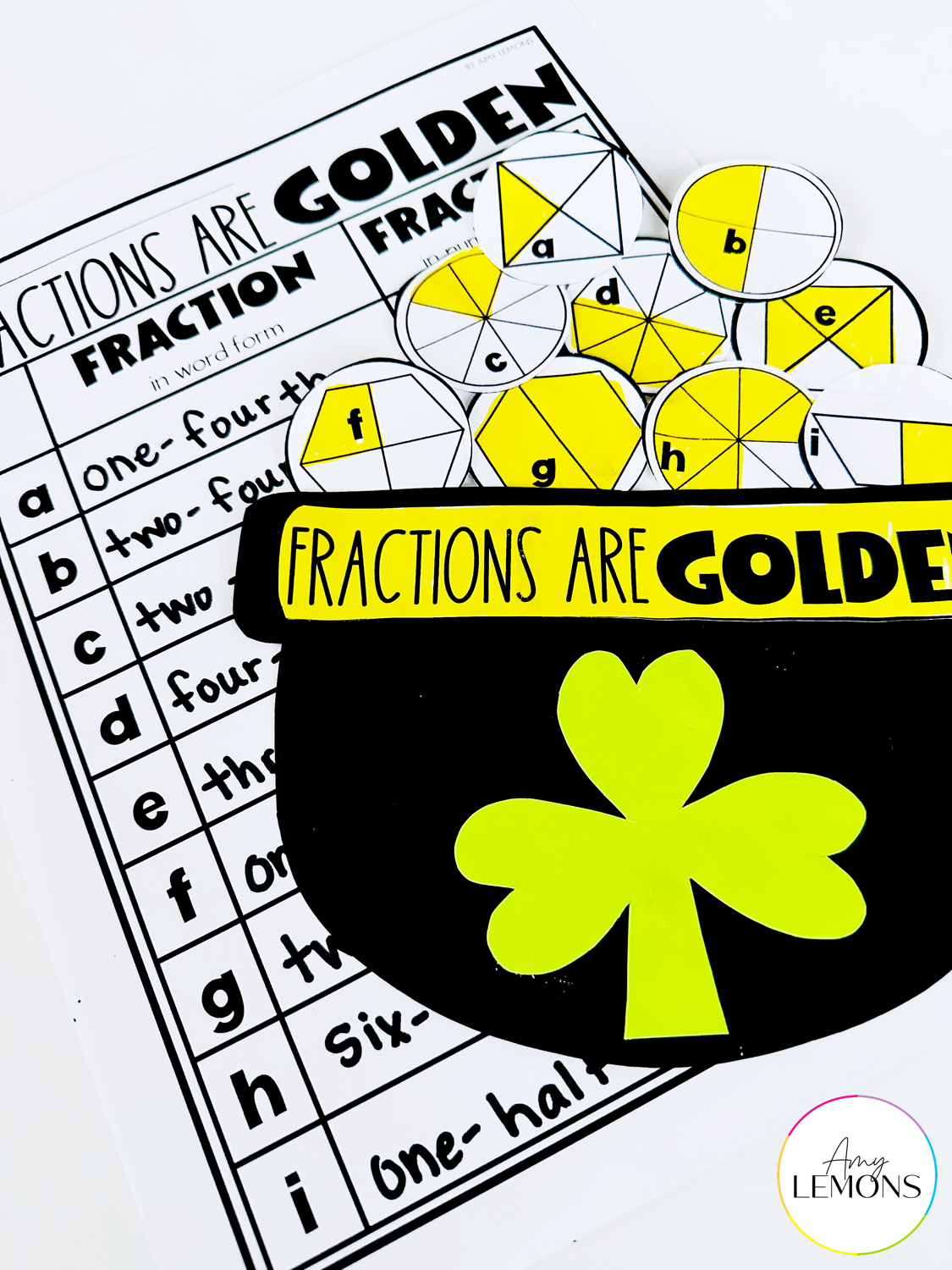 St. Patrick's Day fractions Spring activity