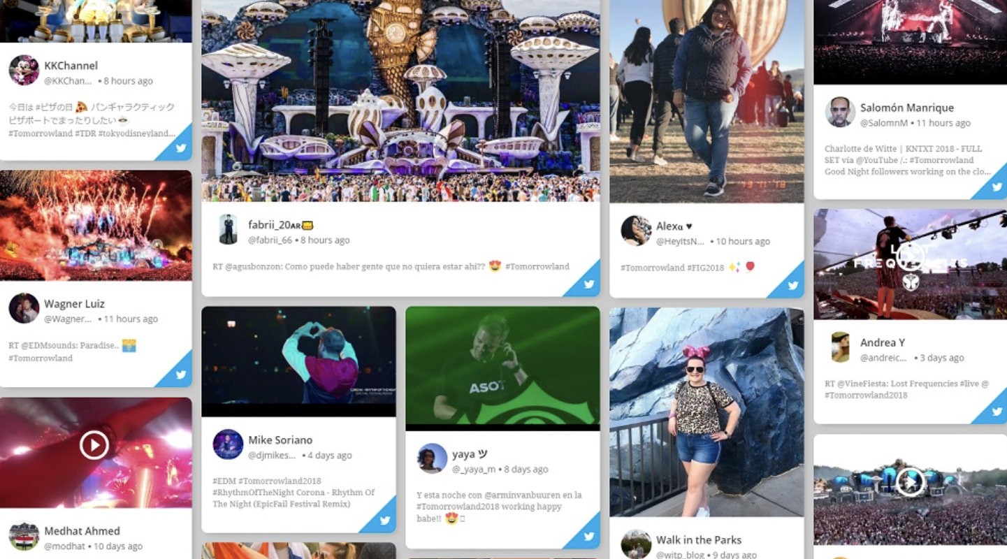 Example of social media wall