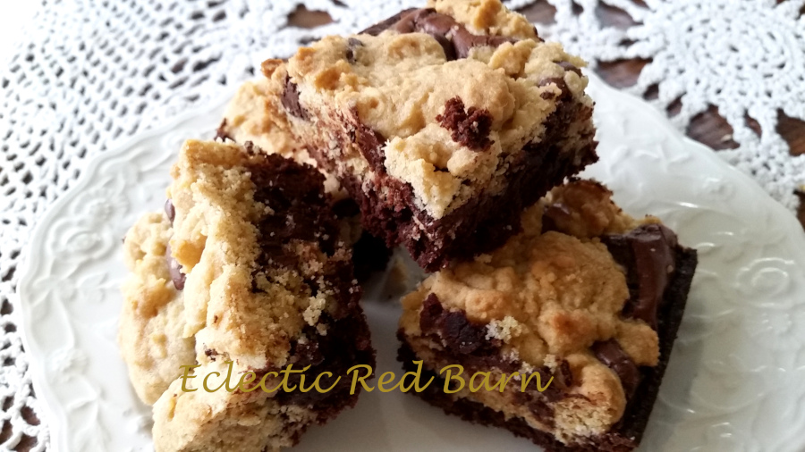 Eclectic Red Barn:  Chocolate Cookie Dough Brownies