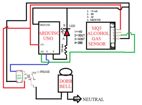 Circuit-diagram for Corona Protected Automatic Doorbell