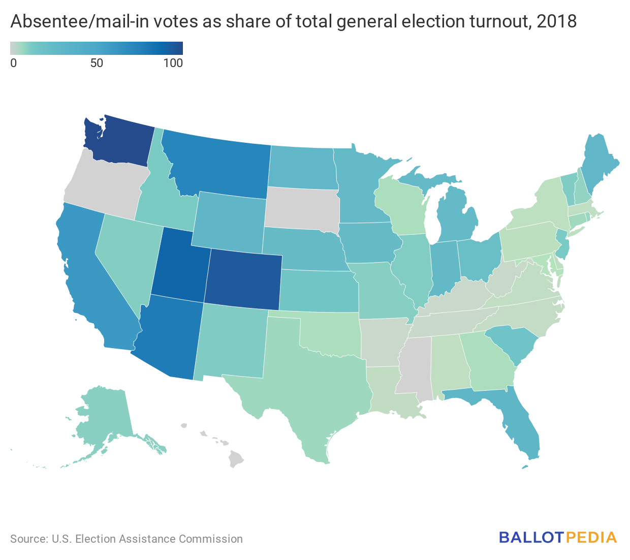 Map of mail in votes