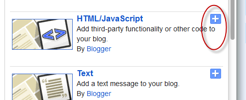 html javascript blogger gadgets widgets