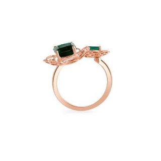 14kt Rose Gold Emerald Isle Finger Ring:
