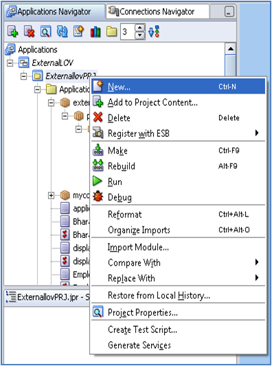 External region creation in OAF