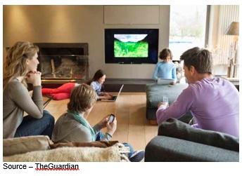 A group of people sitting in a living room watching a television

Description automatically generated with medium confidence