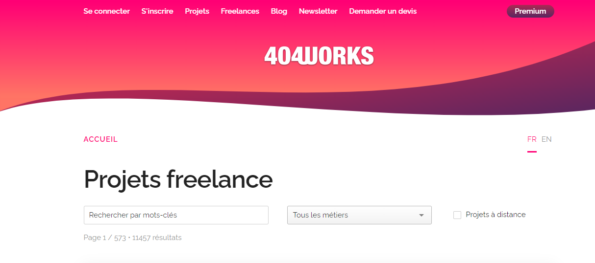 Plateforme freelances 404 works