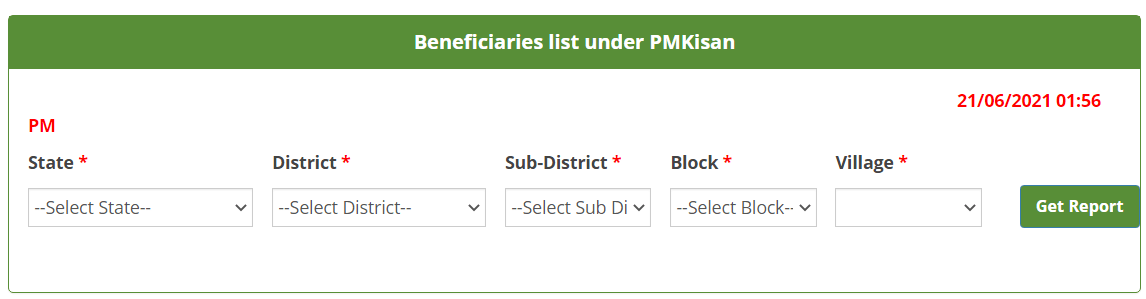 PM Kisan Beneficiary List status