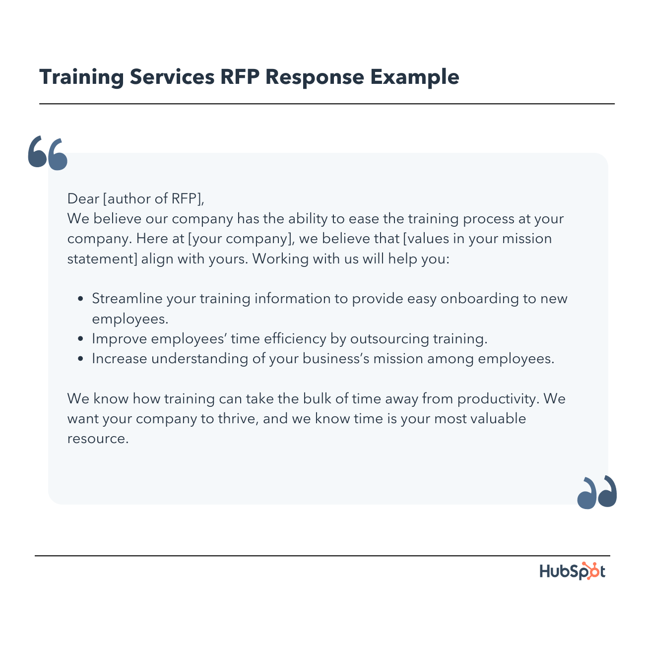 Training Services RFP Response
