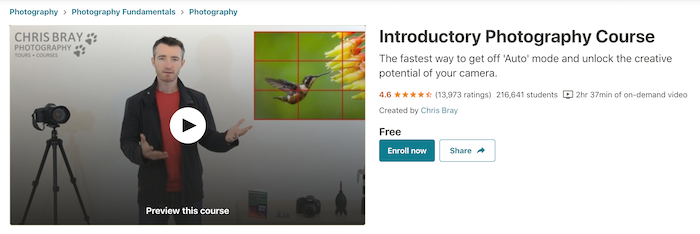 Udemy Introductory Photography Course