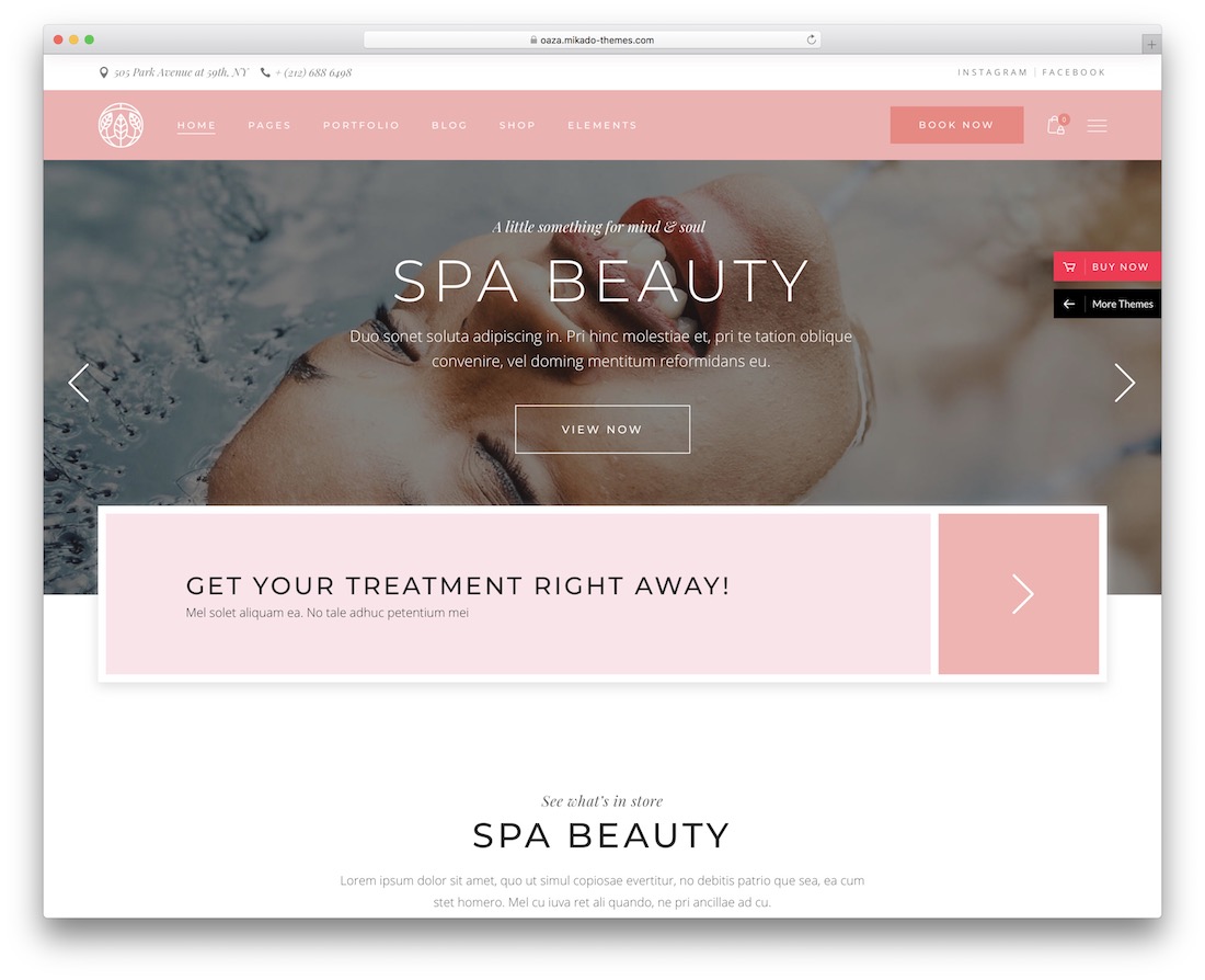 tema de wordpress de oaza spa salon