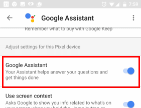 Google Pixel: Enable or Disable Google Assistant - Technipages