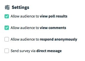 Screenshot of poll settings