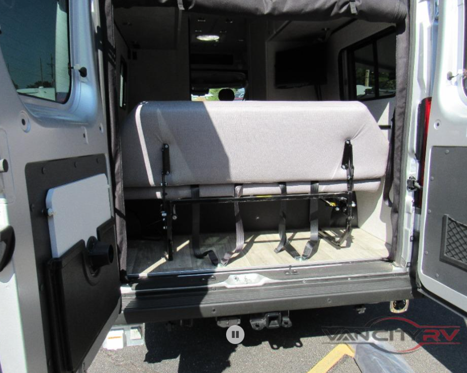There’s plenty of storage under the rear bed and seating system.