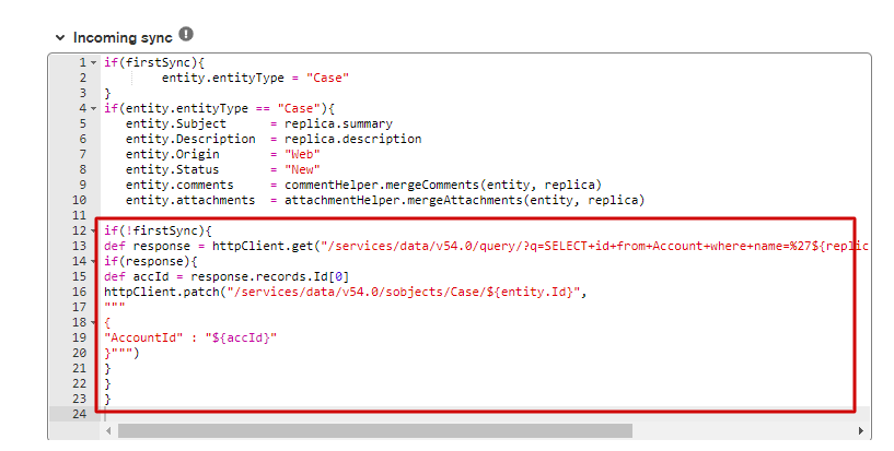 Incoming sync rules in Jira