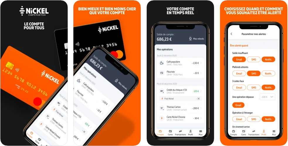 Présentation de l'application du compte nickel