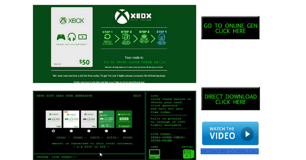 how to get FREE XBOX LIVE CODES - XBOX CODE GENERATOR ...