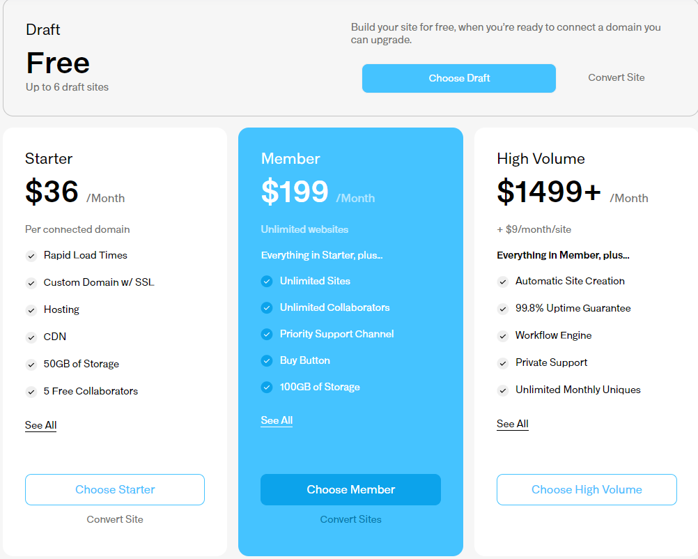 The pricing structure for the.com headless commerce