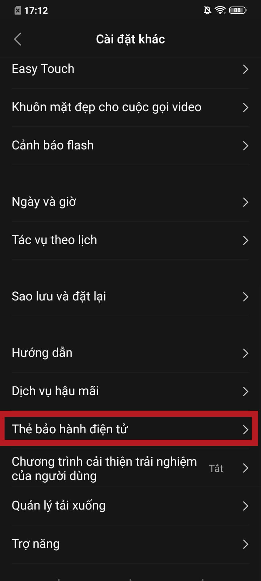 Chọn thẻ bảo hành điện tử