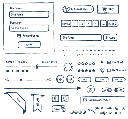 Jolly UI is a hand-drawn UI kit with all the items originally hand-crafted.