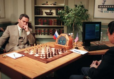 Deep Blue, 
Deep Blue by IBM, 
Garry Kasparov, 
chess-playing expert system, 
world champion Garry Kasparov, 
