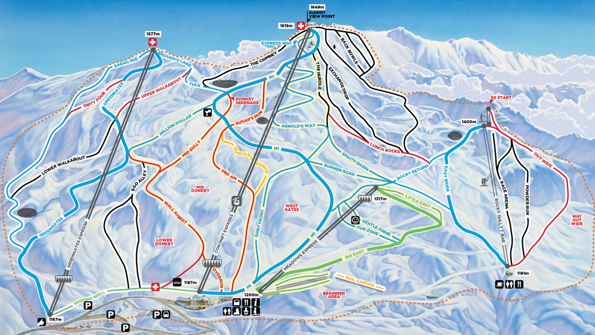 Coronet Peak Ski Field Trail Map