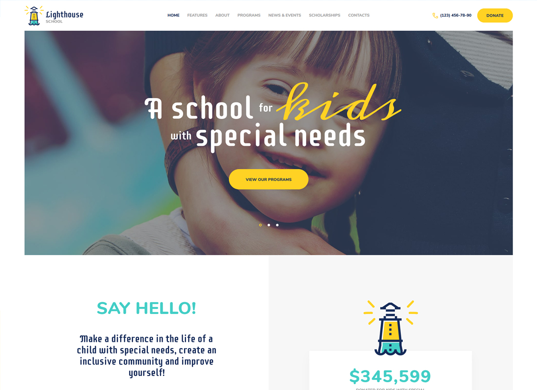 Faro |  Escuela para niños con necesidades especiales Tema de WordPress