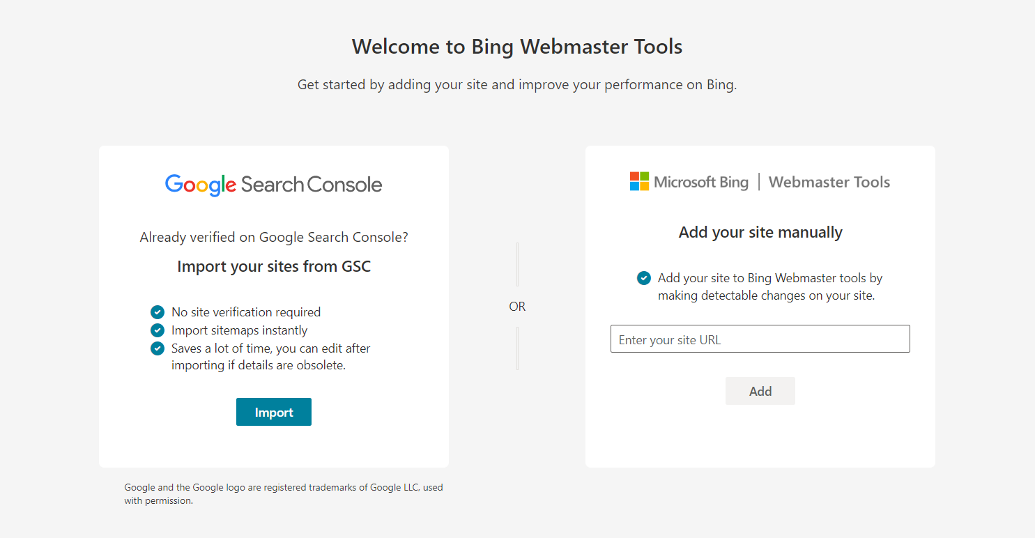 Sección para añadir sitemap en Bing
