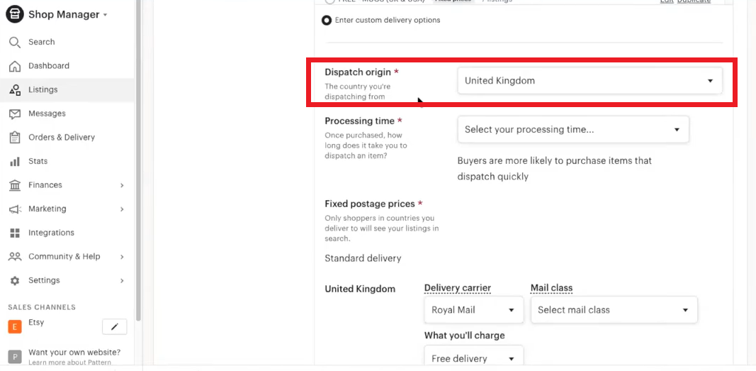 Setting Up Shipping Destination Settings -2