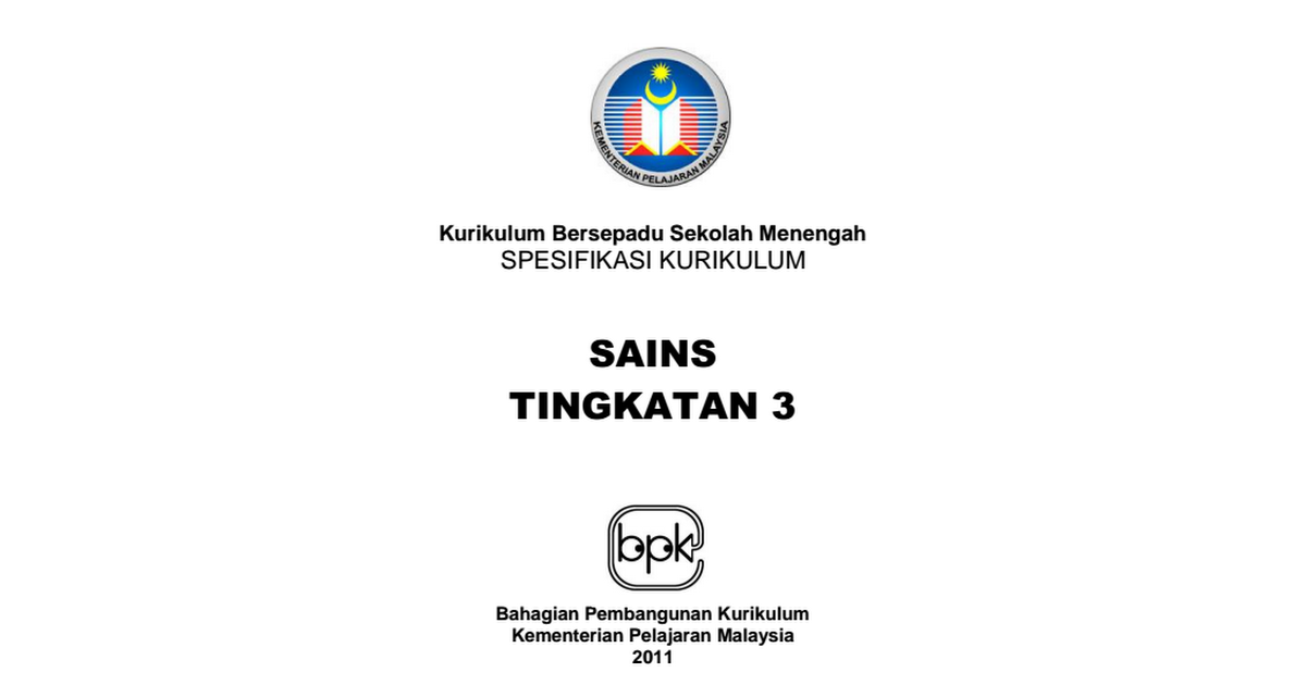 Silibus Sains Tingkatan 3
