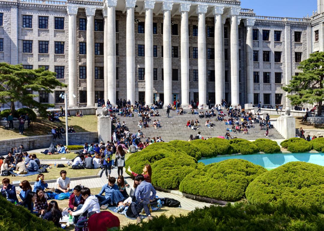 Students at the university campus in Seoul.