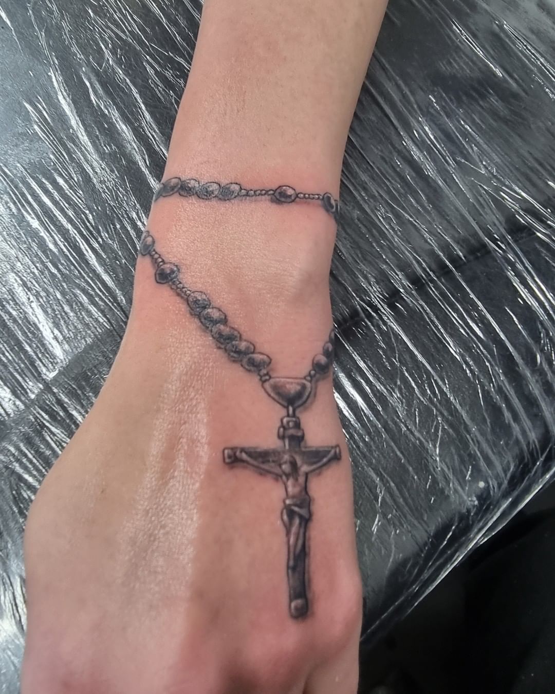 catholic rosary tattoo 